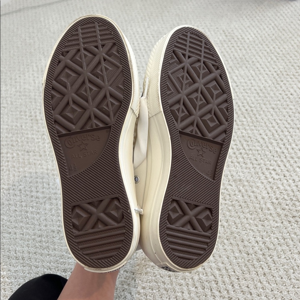 Converse Chuck Taylor Lift Hi Leather Sneakers with Ruffle Detail - Picture 7 of 9